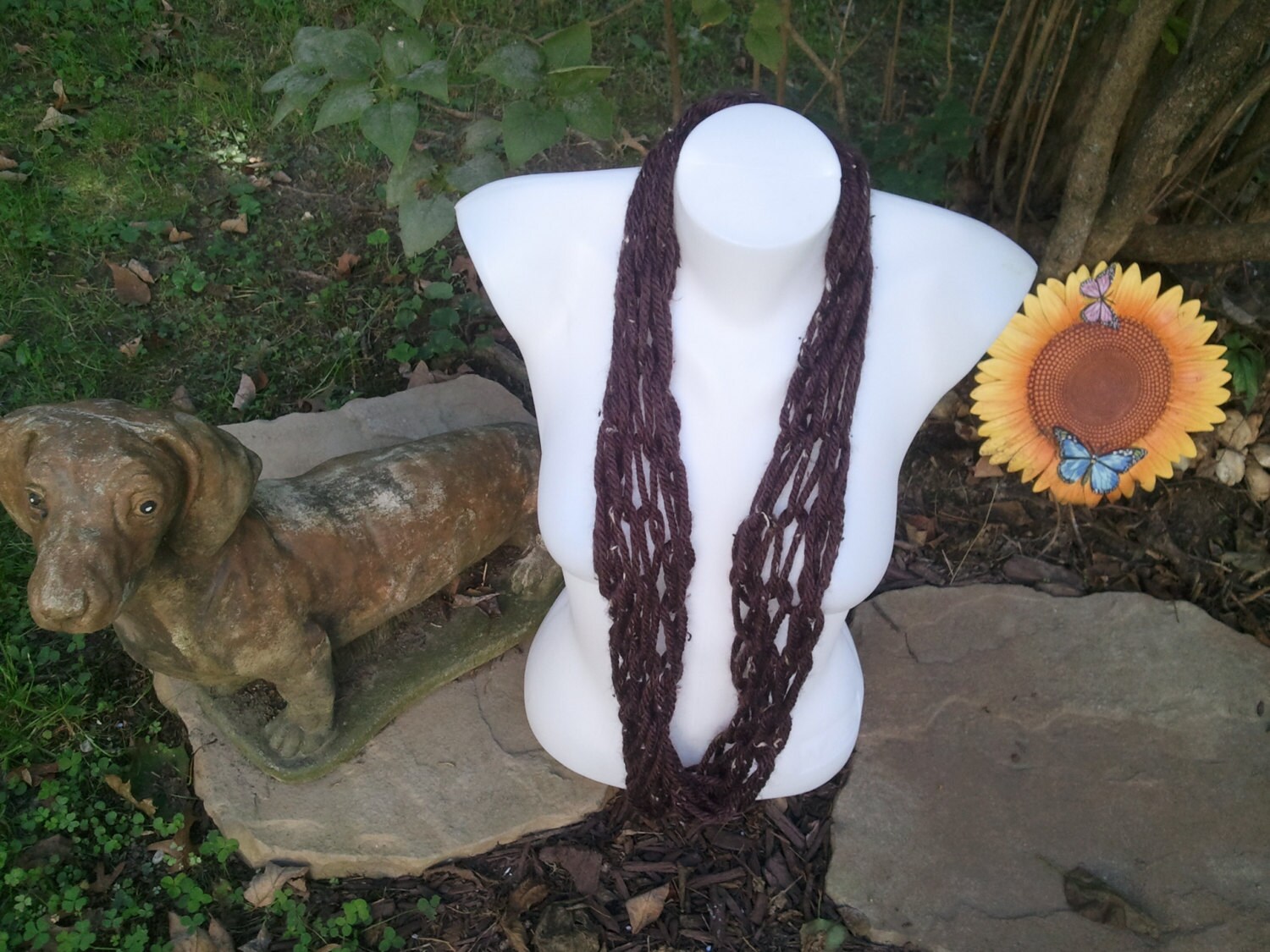 Arm Stricken Infinity Schal | Haube in Chunky Brown Tweed Garne Arm Stricken Infinity Schal | Haube in Chunky Brown Tweed Garne von jenncatsmeow