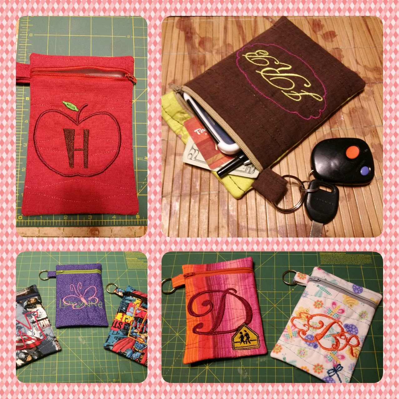 Benutzerdefinierte Monogrammiert Täschchen | Für Handy, Schlüssel, Make-Up, Etc Benutzerdefinierte Monogrammiert Täschchen | Für Handy, Schlüssel, Make-Up, Etc von jenncatsmeow