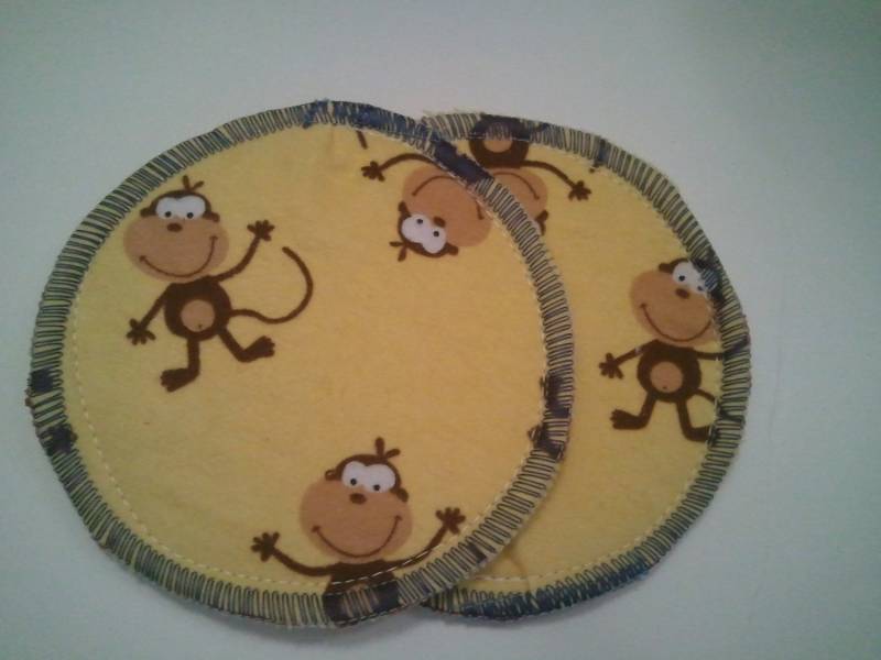 Monkey Fun Flanell Wiederverwendbarer Tuch Stilleinlagen Für Das Stillen von jenncatsmeow