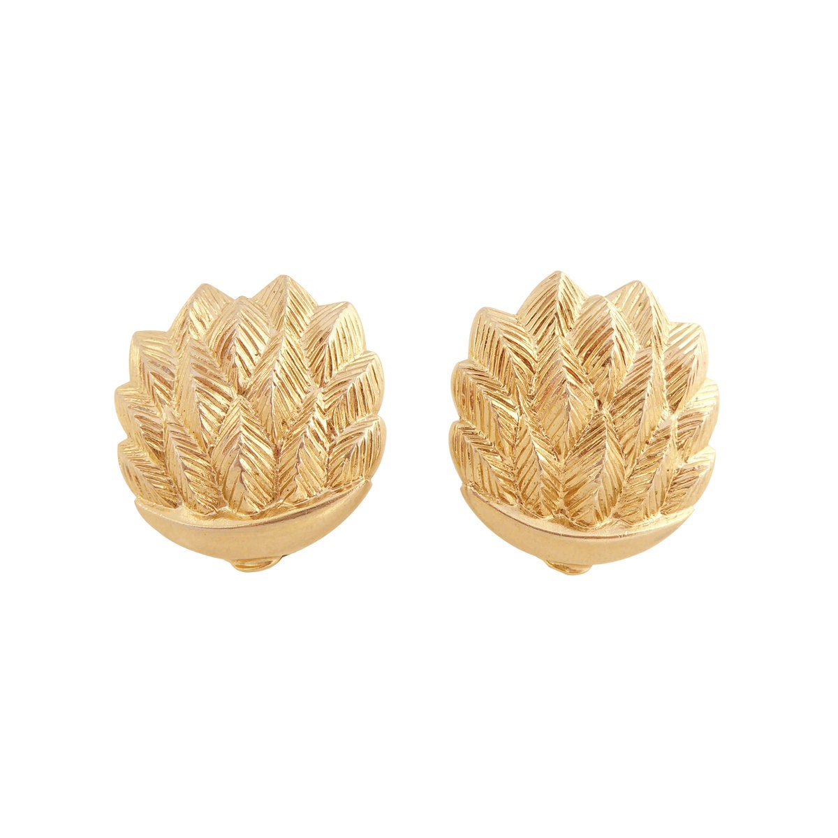 1960S Vintage Monet Blatt-Cluster Boho Festival Statement Große Ohrclips Hell Gold Geätzt 1960S Vintage Monet Blatt-Cluster Boho Festival Statement Große Ohrclips Hell Gold Geätzt von jennydayco