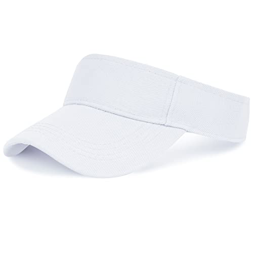 Unisex Visoren Cap Sonne Hut Golf Tenniskappe mit Sonnenblende Baseball Kappe Baseballmütze Einstellbar Visor Sommer Schirmmütze für Damen Herren (Weiß) von jerbro