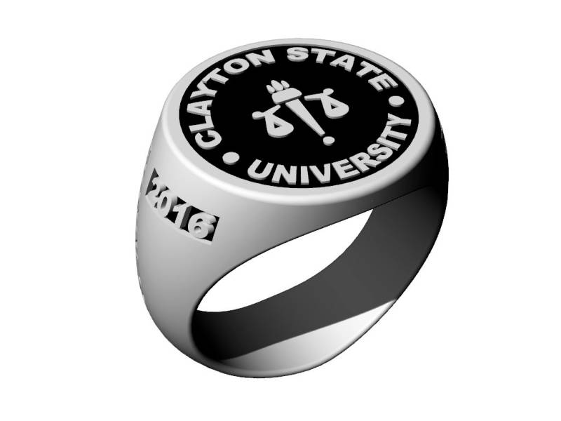 College-Ring Aus Schwarzer Emaille Im Modernen Stil College-Ring Aus Schwarzer Emaille Im Modernen Stil von jerseyseller