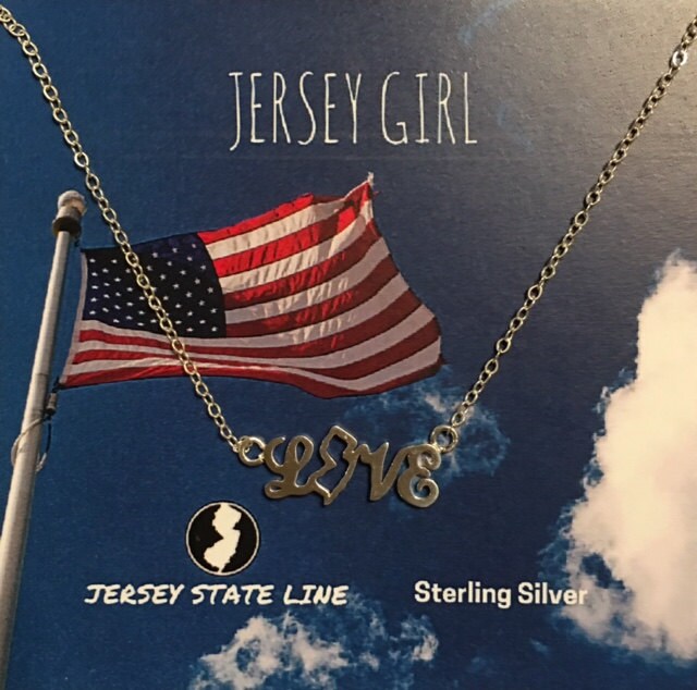 Jersey Liebe Sterling Silber Halskette von jerseystateline