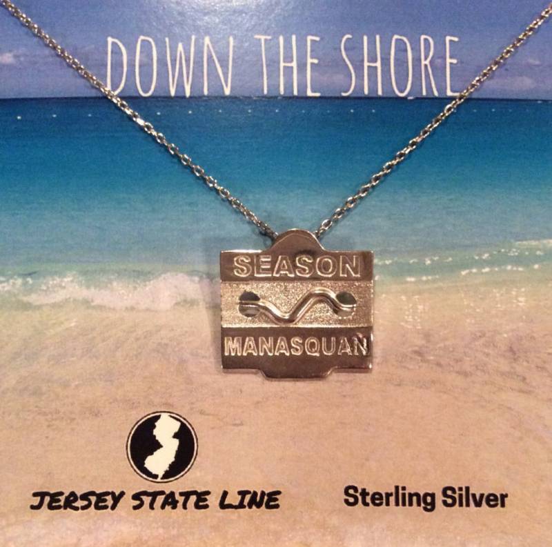 Manasquan - Jersey Shore Sterling Silber Strandabzeichen Halskette von jerseystateline