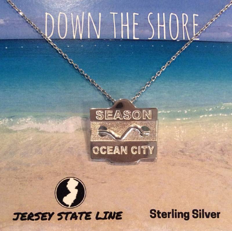 Ocean City - Jersey Shore Sterling Silber Strand Abzeichen Halskette von jerseystateline