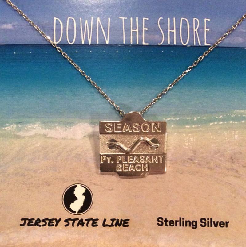 Point Pleasant Beach - Jersey Shore Sterling Silber Strand Abzeichen Halskette von jerseystateline