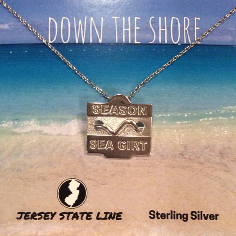 Sea Girt - Jersey Shore Sterlingsilber Strandabzeichen Halskette von jerseystateline