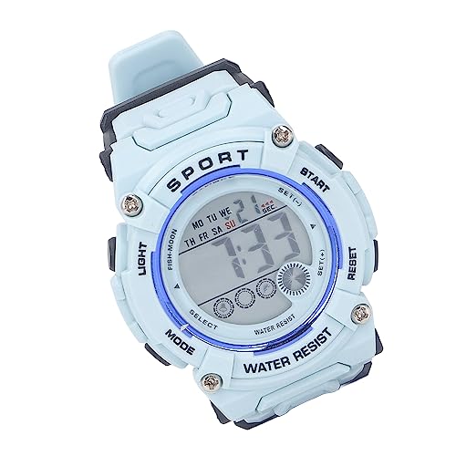 jerss Digitaler Alarm-Chronograph für, Sturzfest, Dekorativ, Digitaler Chronograph für, Langlebig, Multifunktional, für Outdoor-Aktivitäten, Schulsport (Wathet) von jerss