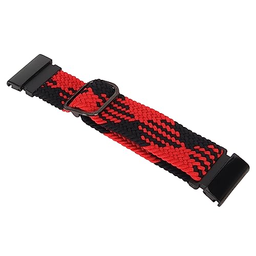 jerss Ersatz-Uhrenarmband, Elastische Schweißabsorptionsschnalle, 26 Mm, 22 Mm, Armband, Atmungsaktiv, Zum Schwimmen (rot schwarz) von jerss