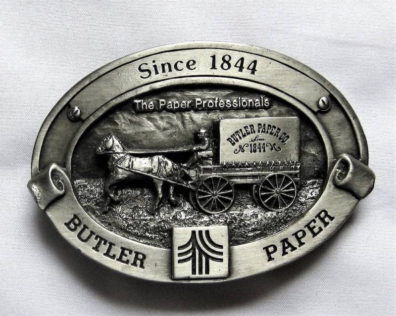 Zinn Gürtel Schnalle Oval Butler Paper Co. Seit 1844 Zinn Gürtel Schnalle Oval Butler Paper Co. Seit 1844 von jesscloset