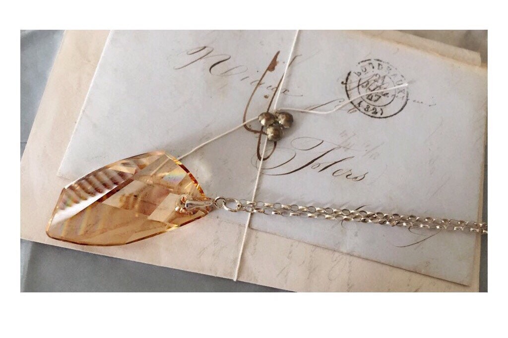 Abend | Lange Kette Kristallanhänger - 30 "sterling Silber Mit Swarovski Kristall, Anhänger, Lange Kette, Geschenkidee Abend | Lange Kette Kristallanhänger - 30 "sterling Silber Mit Swarovski Kristall, Anhänger, Lange Kette, Geschenkidee von jessicavalerie