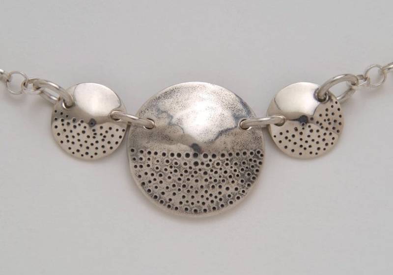 Dimes Silver Circle Dots Halskette Aus Half Dollar 3 Vintage American Coins Dimes Silver Circle Dots Halskette Aus Half Dollar 3 Vintage American Coins von jessiedriscoll
