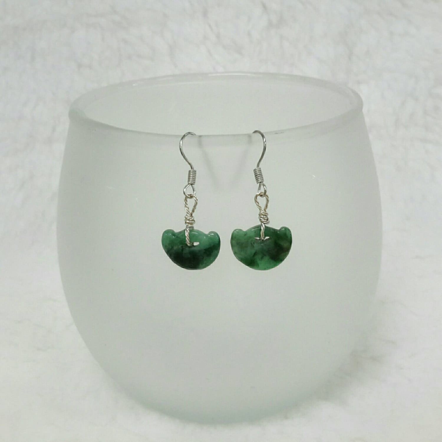 Jade Ohrringe, Silber Ohrringe Jade Ohrringe, Silber Ohrringe von jessiemade4u