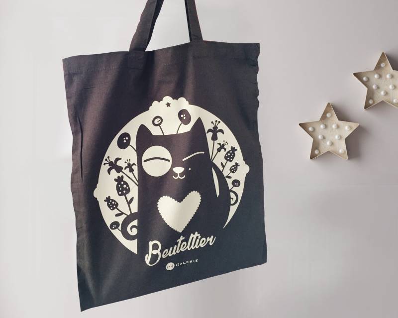 Tasche "Beuteltier" Jutetasche, Jutebeutel Mit Katze, Spruch von jessismigalerie