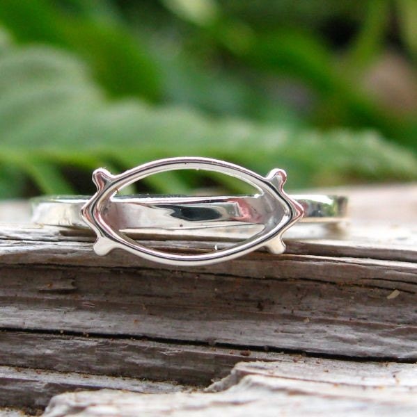 Form - Sterling Silber Ring Mit Augen Design Abstrakte Form - Sterling Silber Ring Mit Augen Design Abstrakte von jetflair