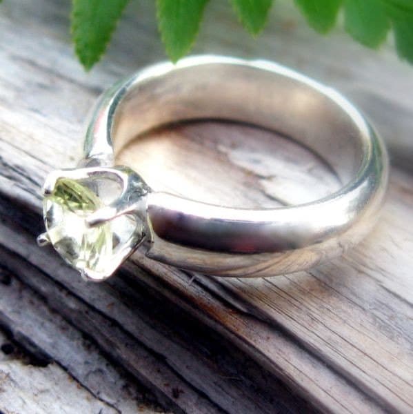 Lemon Quarz Und Sterling Silber Ring - Qualität Super Tiny Größe 1 von jetflair