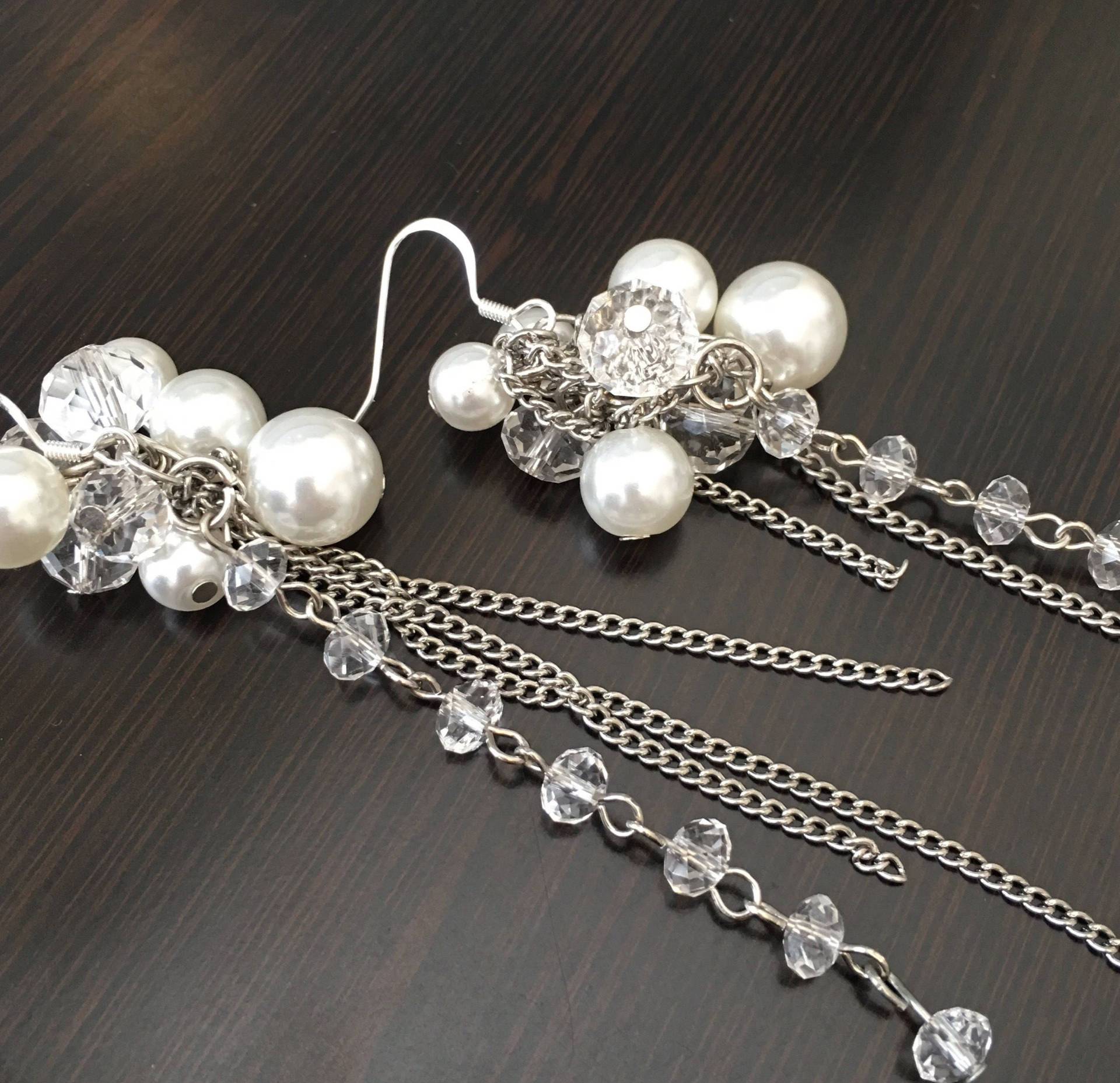 Kristall Braut Ohrringe Lange Baumeln Statement Kette Für Hochzeit von jewelbytessyla