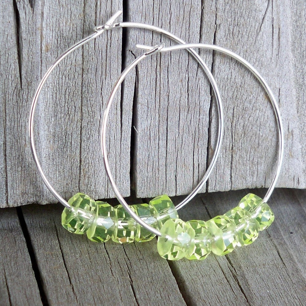 Zitrus Gelb Citrin Perlen Creolen 30 Mm Runde Silber Creolen von jewelbytessyla