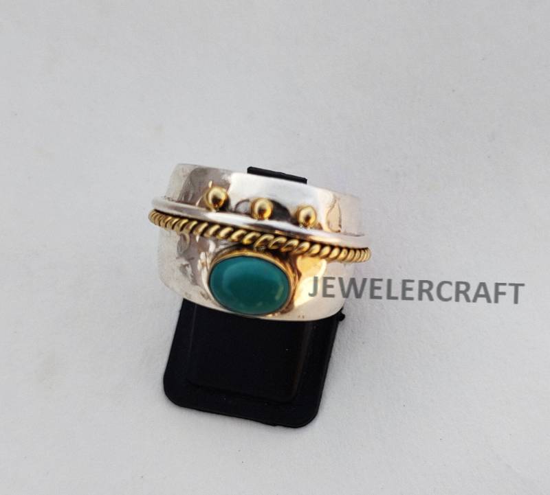 Türkis Ring-Spinner Ring 925 Sterling Silber Bandring-Dornröschen Halbedelstein Mit Spinner Bandring von jewelercraft