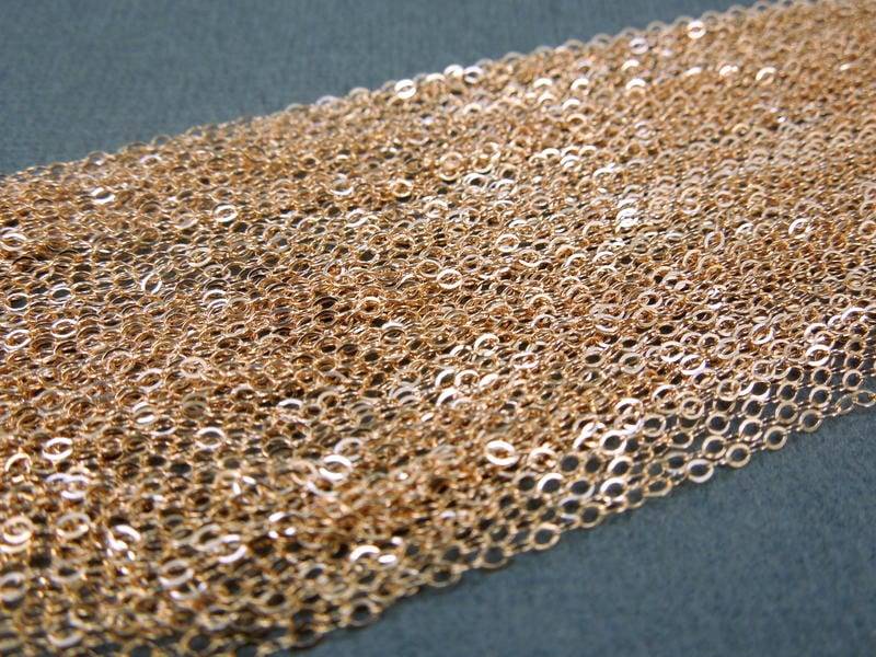 10 Stück Rose Gold Fill Kette Fertig 16 "Flach Kabel 1, 3 Mm - Bulk Lot Ketten 10 Stück Rose Gold Fill Kette Fertig 16 "Flach Kabel 1, 3 Mm - Bulk Lot Ketten von jewelersparadise