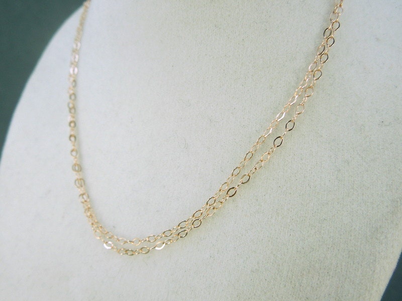 14K Rose Gold Fill Kette Fertig 20 "Flach Kabel 1, 3mm von jewelersparadise