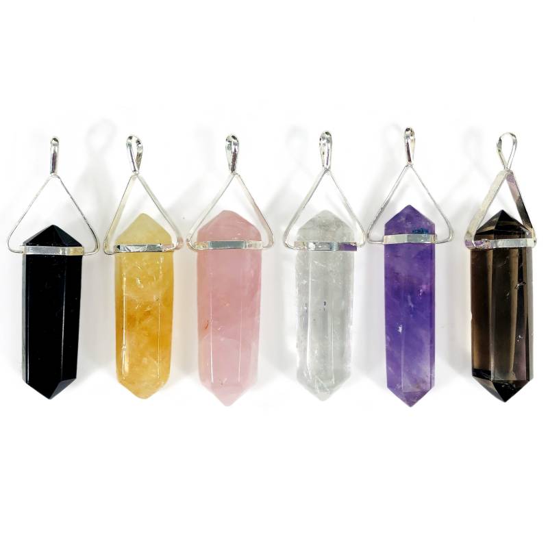 Edelstein Bleistiftspitze Doppelender Anhänger in Silberfarbener Fancy Bail | S121B11 von jewelersparadise