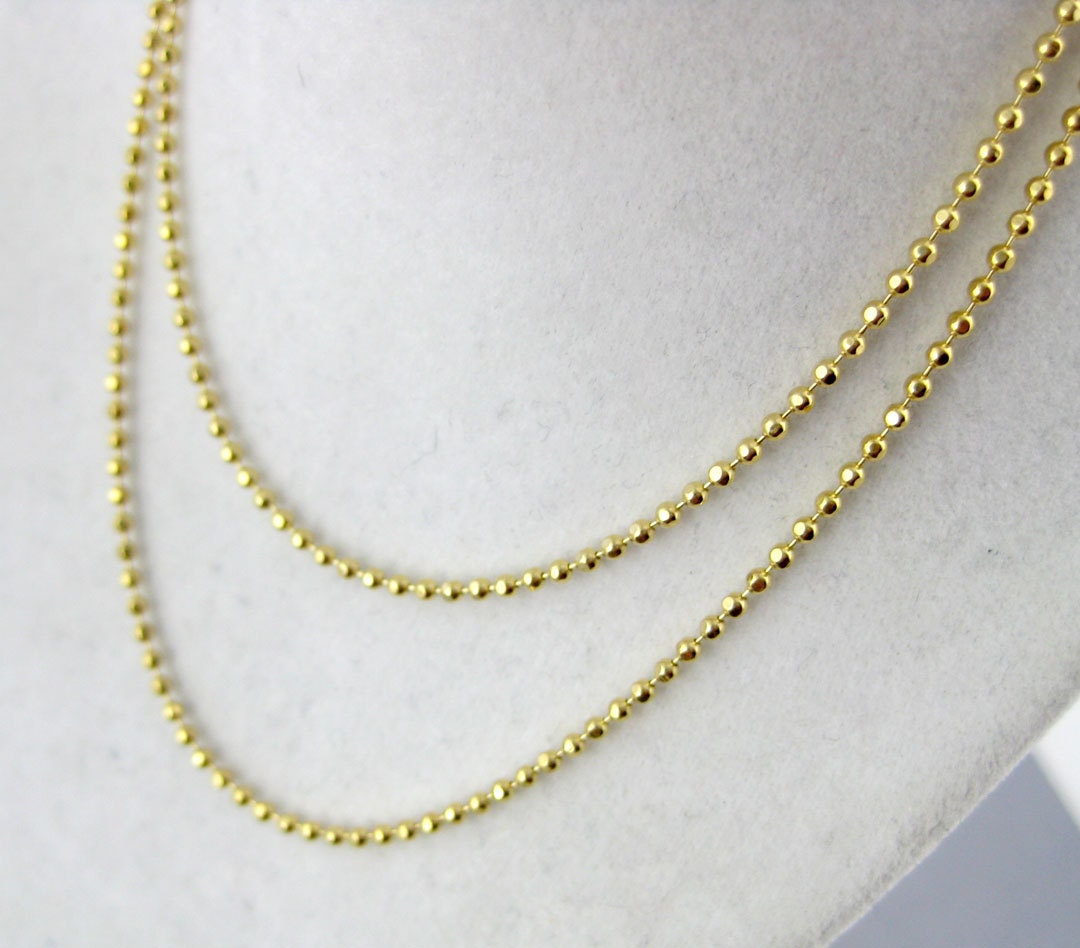 Gold Kette - 18 "1, 5 Mm Fill Fertig Kugelkette | Zz-21 von jewelersparadise