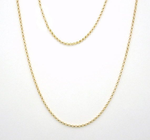 Goldkette - 18 "Gold Fill Fertige Rolo-Ketten-Halskette Mit Federverschluss 1.4mm 1 Kette | Chn-Rm-B3-01 von jewelersparadise