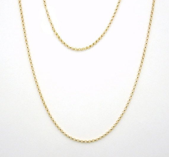 Goldkette - 18 "Gold Fill Fertige Rolo-Ketten-Halskette Mit Federverschluss 1.4mm 1 Kette | Chn-Rm-B3-01 von jewelersparadise