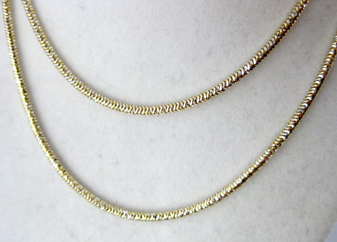 "Goldkette - 18 "Two Tone Gold Und Silber Fertig Schlangenkette | S43B10-02" von jewelersparadise