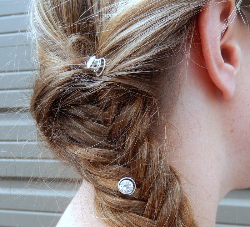 Haarnadel Silber Toned Twist-In Mit Edelstein Akzent | S70B1-01 von jewelersparadise