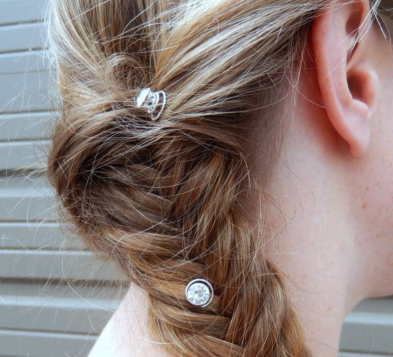 Haarnadel Silber Toned Twist-In Mit Edelstein Akzent | S70B1-01 von jewelersparadise