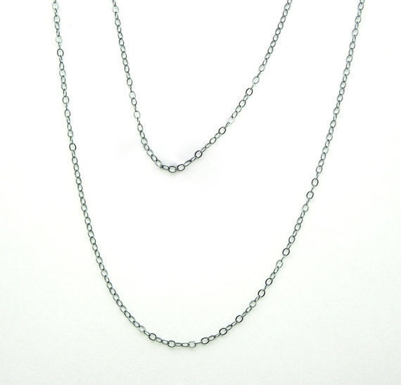 Kette Aus SterlingsilberFertige Halskette Oxidiertes Sterling Silber 925 Flach Kabel Mit Federverschluss 1.3mm 30 "(Chn-Rm-B5-04 von jewelersparadise
