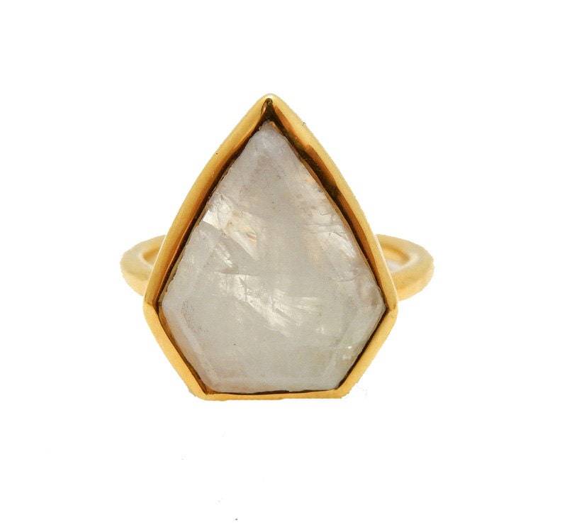 Mondstein Pfeilspitze Gold Über Sterling Ring/(S14B10 von jewelersparadise