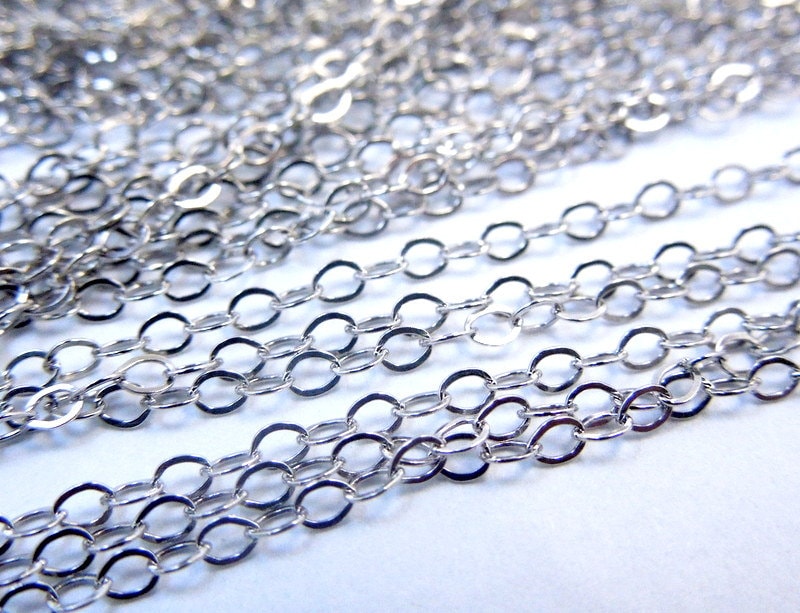 Oxidierte Versilbert 30 "Flach Kabel Fertige Kette 1.6mm Glieder | Zz-13 von jewelersparadise