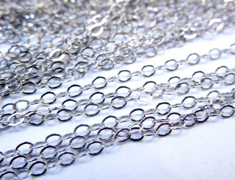 Oxidierte Versilbert 30 "Flach Kabel Fertige Kette 1.6mm Glieder | Zz-13 von jewelersparadise