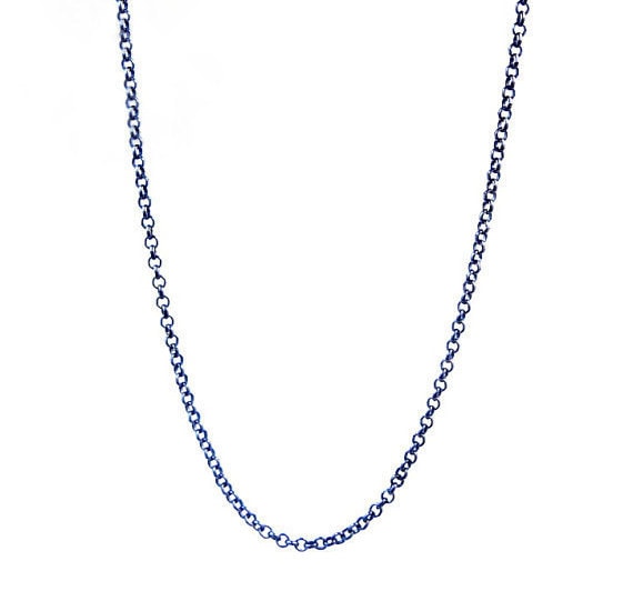 Rolo Kette Fertig Halskette Oxidiertes Sterling Silber .925 Karabinerverschluss 1, 5 Mm - 18 "(Chn-Rm-B2 von jewelersparadise