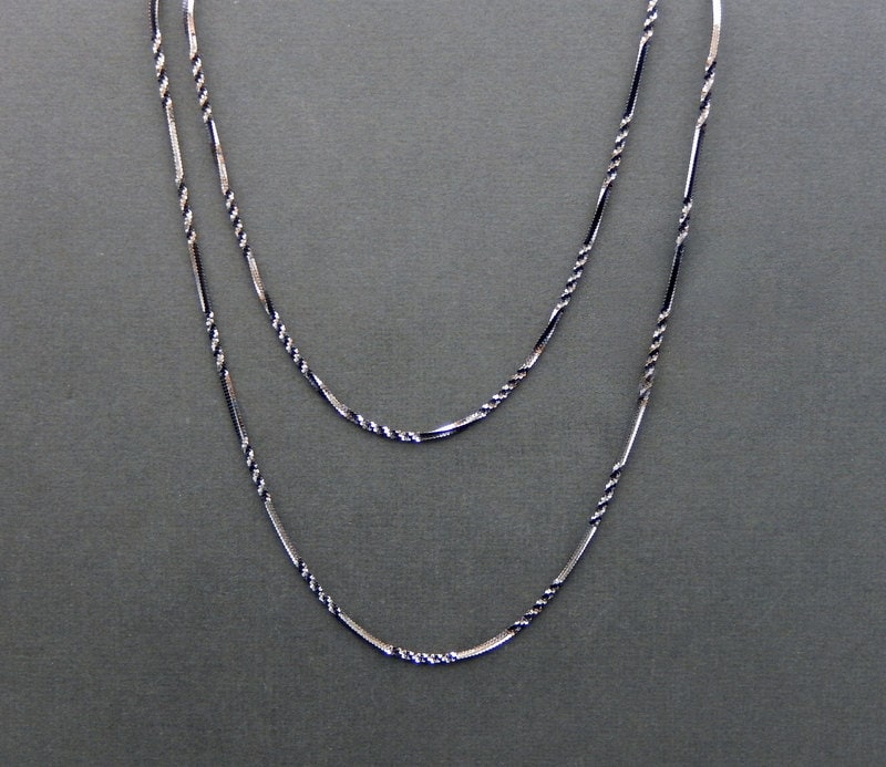 Schwarz Polnisch Und Sterling Silber Halskette - 30"Schwarz | S43B10-17 von jewelersparadise