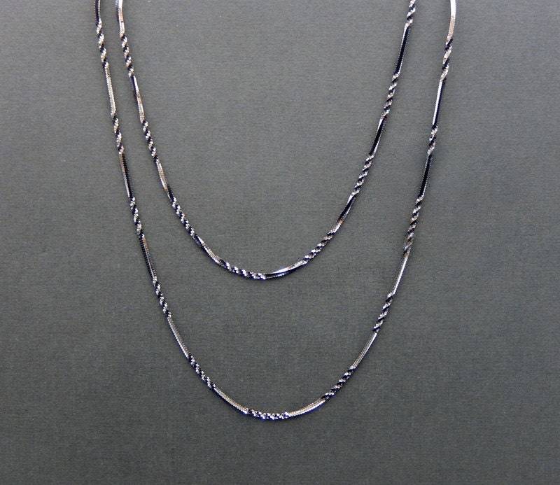 Schwarz Polnisch Und Sterling Silber Halskette - 30"Schwarz | S43B10-17 von jewelersparadise