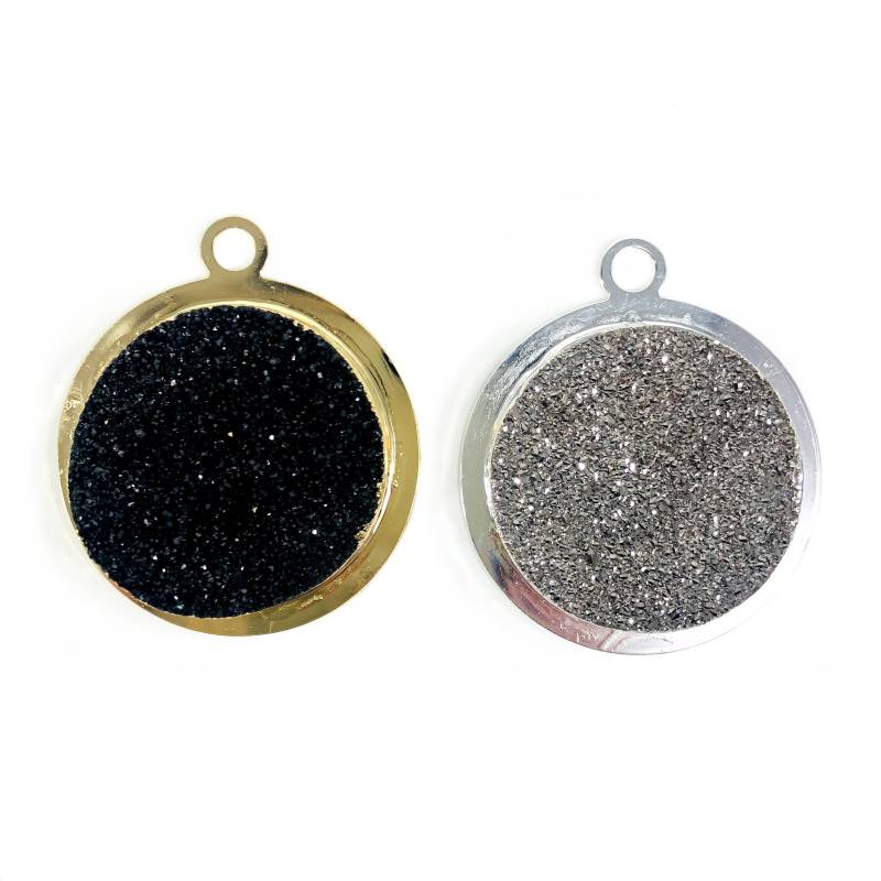 Titan Druzy Runde Anhänger Aus Galvanisiertem 24K Gold/Silberton | S110B9 von jewelersparadise