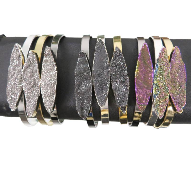 Titan Druzy Stein Armband - Sie Wählen Galvanisiert Silber, Gold Oder Gunmetal Finish Manschette Marquise Schnitt | 4Brownshelf Titan Druzy Stein Armband - Sie Wählen Galvanisiert Silber, Gold Oder Gunmetal Finish Manschette Marquise Schnitt | 4Brownshelf von jewelersparadise