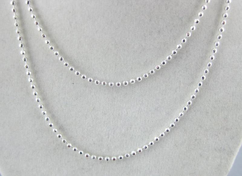 sterling Silber Kette - 18 "Diamantschliff 1, 5 Mm Ball Fertige - 10 Ketten Großpartie | Zz-01 von jewelersparadise