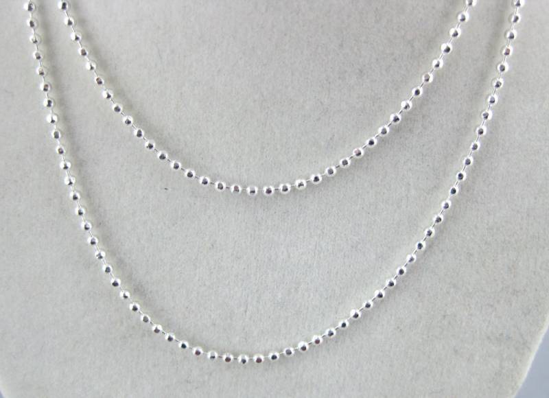 sterling Silber Kette - 18 "Diamantschliff 1, 5 Mm Ball Fertige - 20 Ketten Großpartie | Zz-01 von jewelersparadise