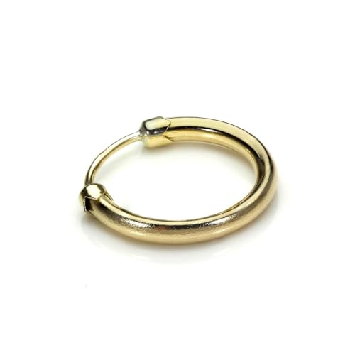 9 Karat (375) Gelbgold 11mm Sleeper Hoop Herren Ohrring von jewellerybox