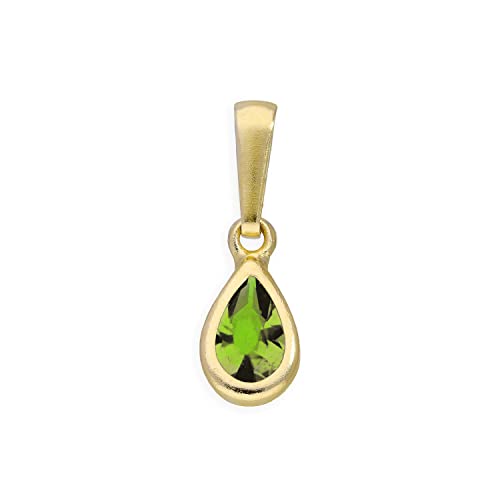 jewellerybox 9 Karat Gold Peridot Edelstein August Geburtsstein Schmuckanhänger von jewellerybox