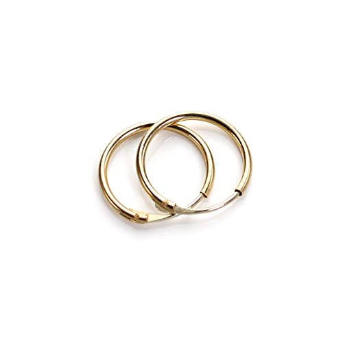 9 Karat Gold Sleeper 10mm Ohrringe | einfarbig von jewellerybox