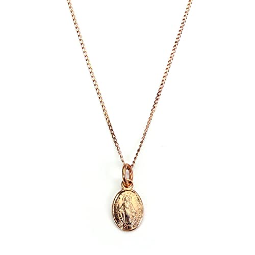 jewellerybox 9 Karat Rosegold Wundertätige Mirakulöse Maria Medaille Schmuckanhänger | Ohne Kette von jewellerybox