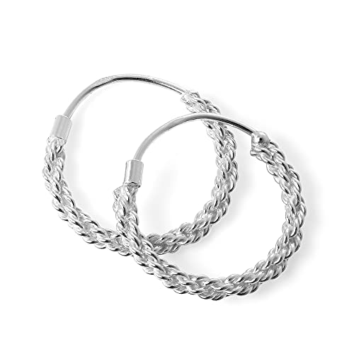 925 Sterlingsilber Gedreht Seil Sleeper 16mm Creolen Ohrringe 925 Sterlingsilber Gedreht Seil Sleeper 16mm Creolen Ohrringe von jewellerybox
