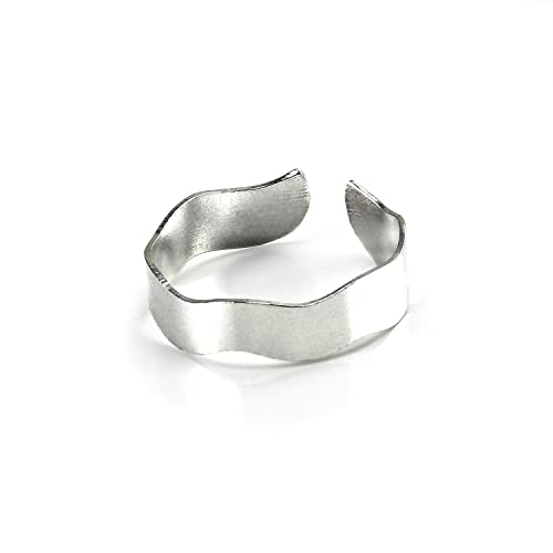 925er Sterling-Silber Zehenring mit Wellendesign | 5 mm | verstellbar von jewellerybox
