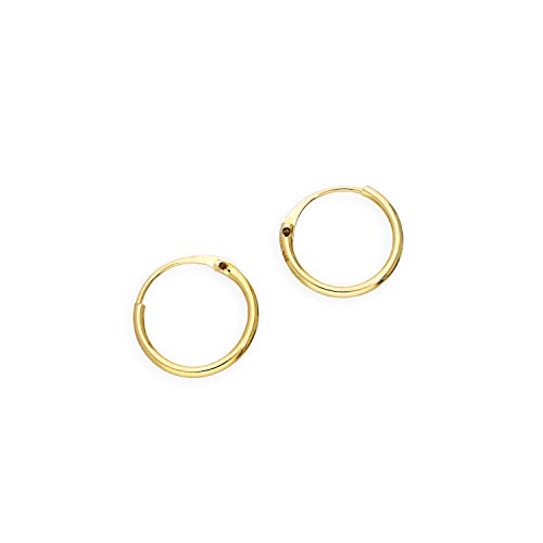9K Gold 0,8 mm Kreolen Röhren Ohrringe 8 mm von jewellerybox